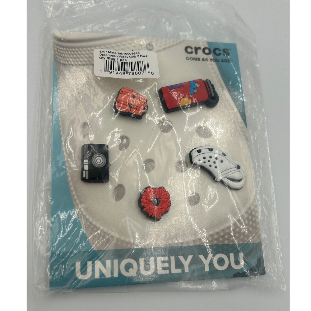 Crocs Jibbitz Vacay Charms 5-Pack Travel‎ Camera Backpack